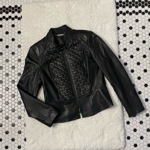 WHBM Black Leather Jacket